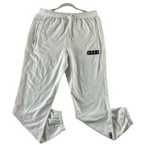 ASRV Joggers Mens Medium Cream Sweatpants DSG 0956 Micro Terry Gym Tech
